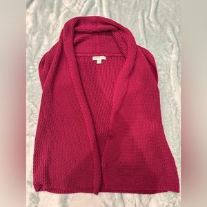 Coldwater creek shawl collar knit vest in dark  raspberry size 8
